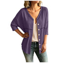 Cardigan Marelia em Linho de Algodão com Detalhes Vazados e Decote Em V