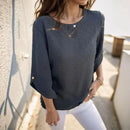 (Compre 1 e Leve 2) Blusinha Eliza com Tecido Texturizado de Linho com Popelina