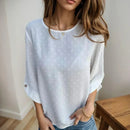 (Compre 1 e Leve 2) Blusinha Eliza com Tecido Texturizado de Linho com Popelina